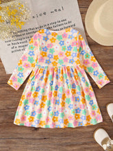 Young Girl Casual Vacation Cute All-Over Floral Print Jersey Dress, Spring
